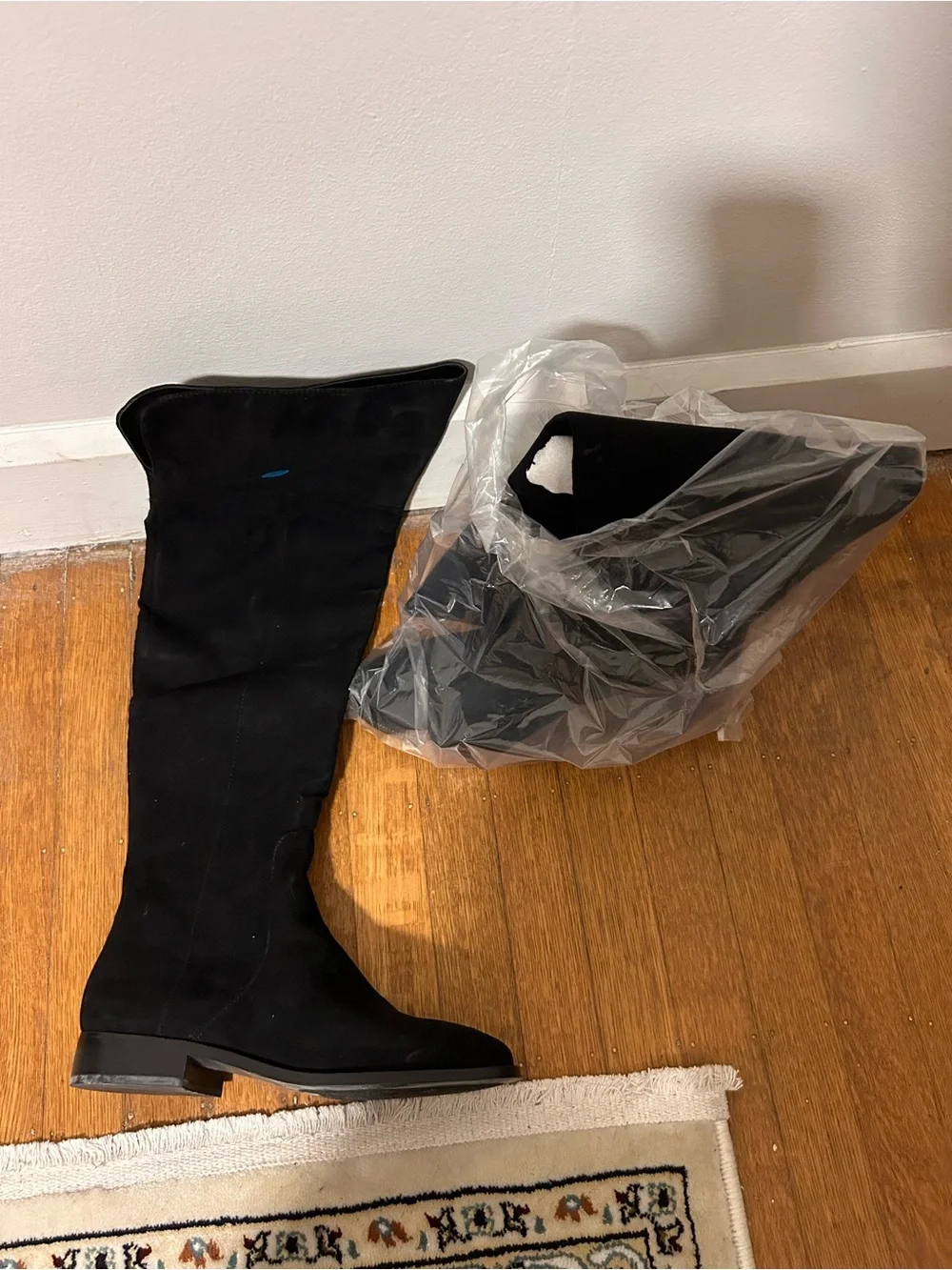 J. Crew Black Over-the-Knee Suede Boots